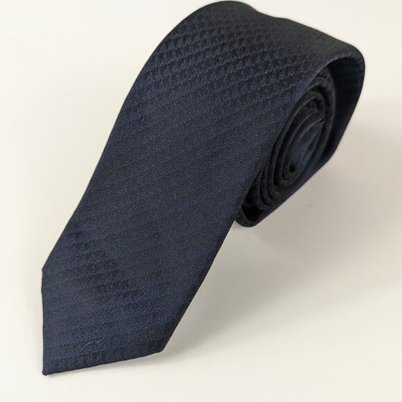 Lionhearted Mens Neck Tie Skinny Navy Dark Blue Polyester Silk Stylish Accessory - Picture 1 of 13